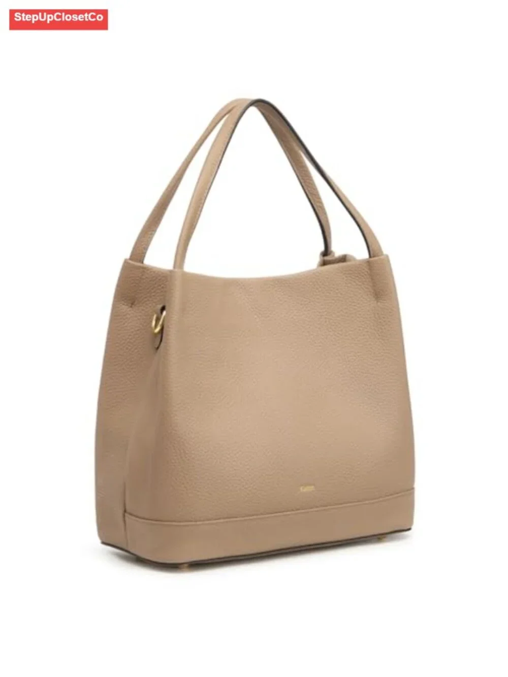 Genuine Leather Bucket Bag Women Crossbody Detachable Strap